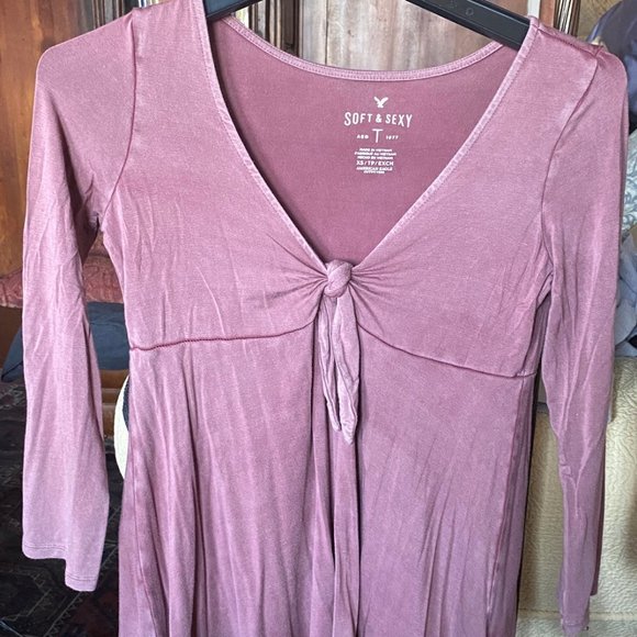AE soft and sexy stretchy 3/4 sleeve shirt xs - Picture 1 of 6
